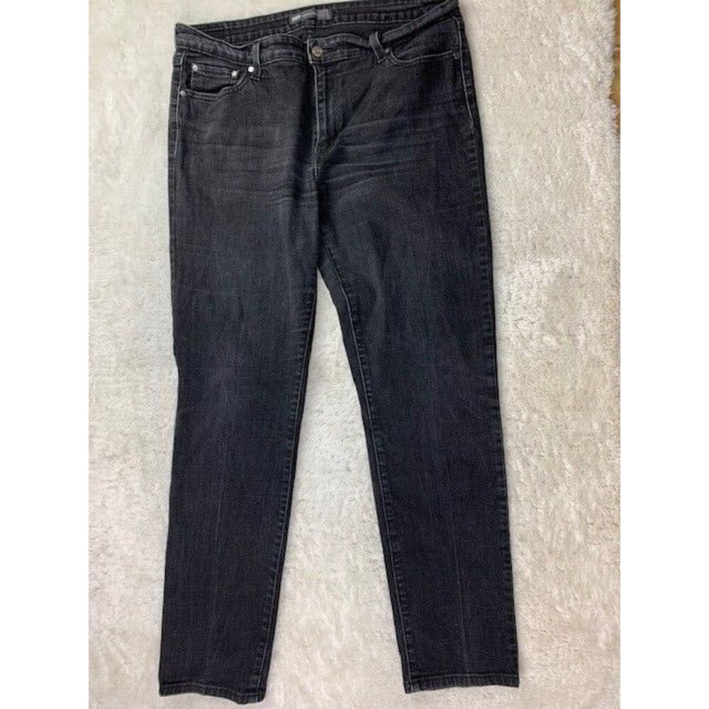 Levi Size 34x34 Womens Jeans Mid Rise Skinny Black Stretch (Actual Inseam Is 31)